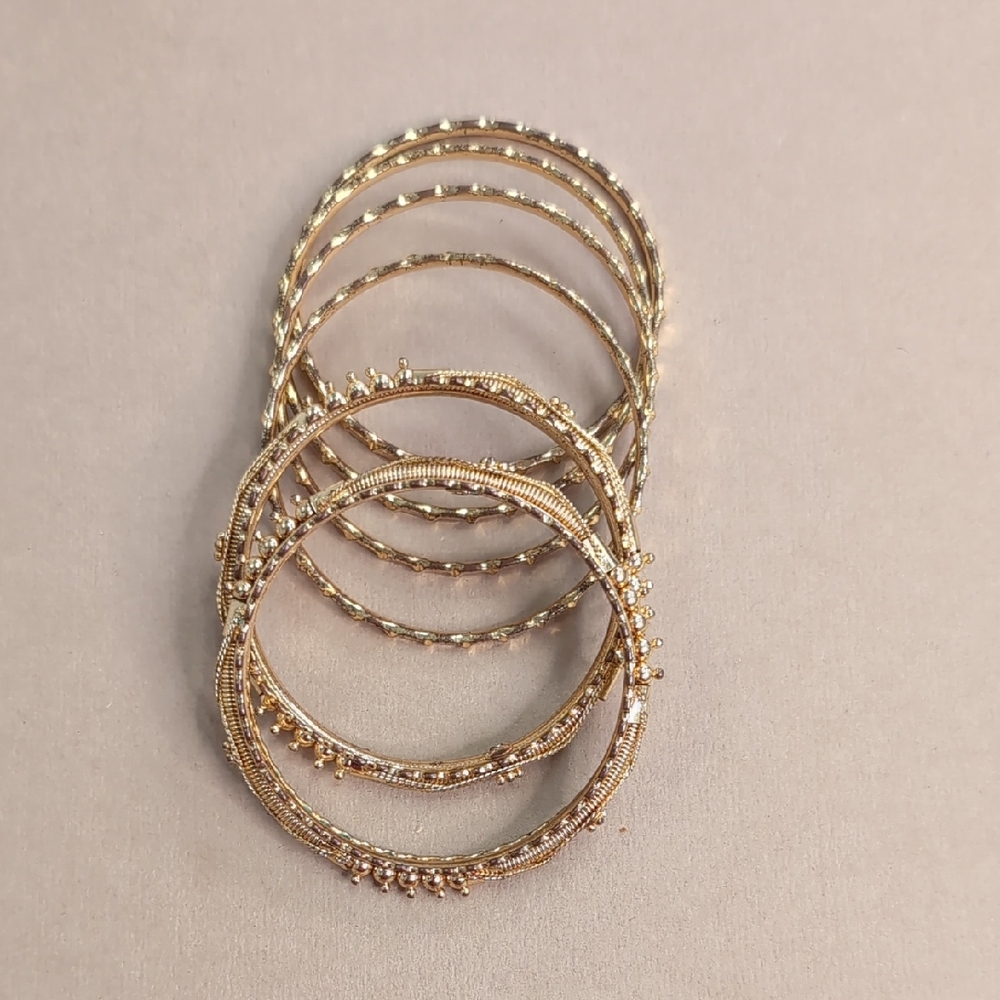 Gold Plated Bangles Set Of 6 From India